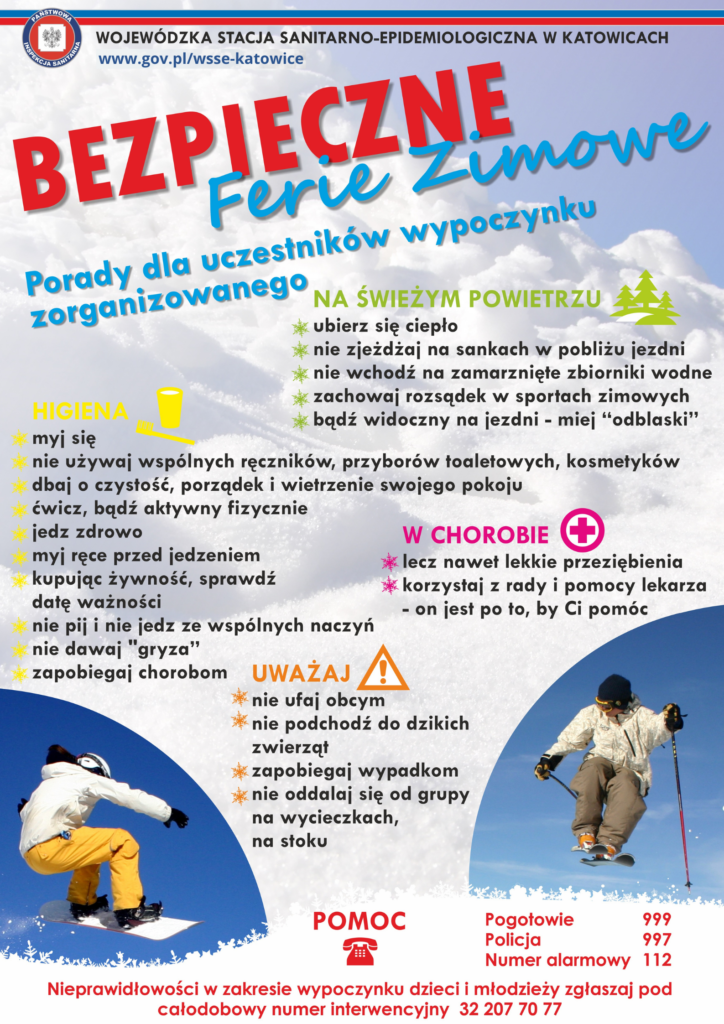 Bezpieczne ferie 2022 - plakat